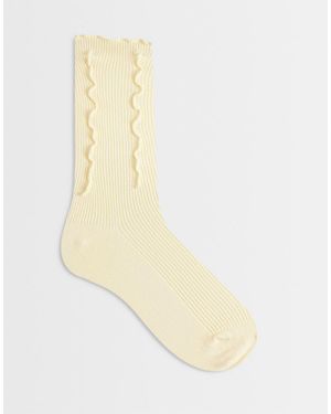 SUI AVA Ruffle Socks - Natural