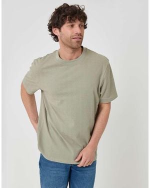 Threadbare Textured Crew Neck T-Shirt - Grey