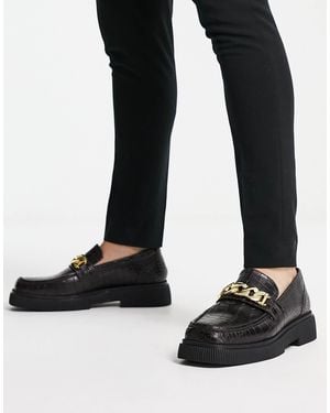 ASRA – farley – loafer aus poliertem leder - Schwarz