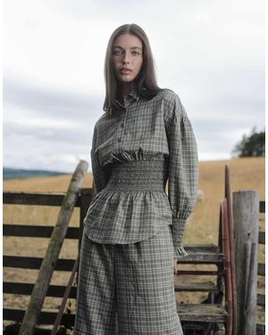 Daisy Street Overhemd Met Knoopsluiting En Gesmokte Taille - Wit