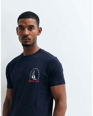 GANT Coastal Chest Print T-shirt - Blue