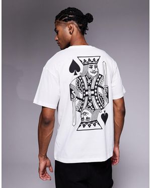 ADPT Oversized T-shirt With King Of Hearts Backprint - White