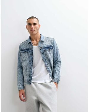 Courtside Distressed Denim Jack Met Siersteentjes - Blauw