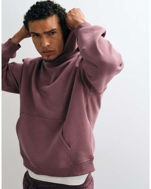 ASOS Essentials Felpa Con Cappuccio Ampia Squadrata - Viola