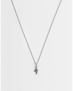 ASOS Waterproof Stainless Steel Snake Pendant Necklace - White