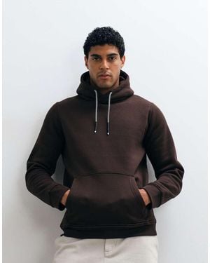 Brave Soul Hoodie With Contrast Drawstrings - Black