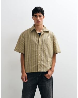 Jack & Jones Camicia Squadrata A Maniche Corte Gialla A Quadretti - Neutro