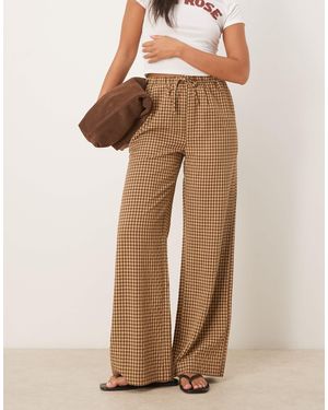 Threadbare Tie Waist Wide Leg Pants - Natural