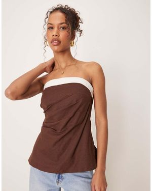 Abercrombie & Fitch Top A Tubino Senza Maniche - Marrone