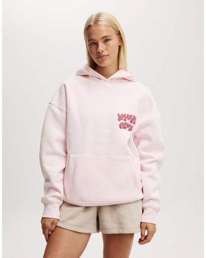 Cotton On Plush Premium Graphic Hoodie - Pink