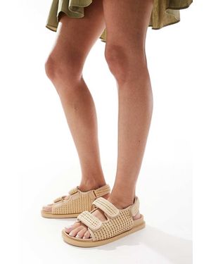 SEQWL Kidman Double Strap Raffia Sandals - Natural