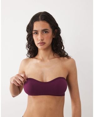Cotton On – nahtloser, wattierter, trägerloser bh - Lila