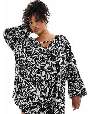 Yours Balloon Sleeve Top - Black
