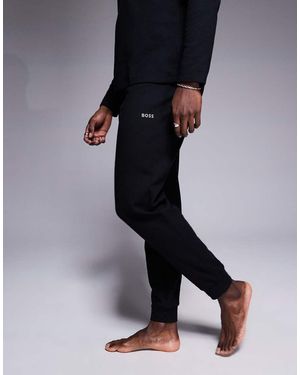 BOSS Waffle Logo Cuffed Joggers - Black