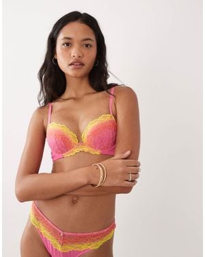Ann Summers Sexy Lace Ombre Padded Plunge Bra - Orange