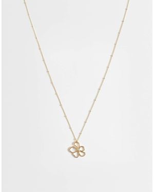 ASOS Collier avec chaîne fine et pendentif fleur - Blanc