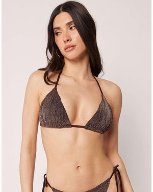 Calzedonia Triangle Bikini Top Glitter - Natural