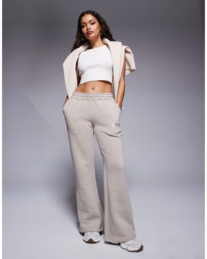 Kaiia Petite Cotton Blend Wide Leg Trackies - Gray