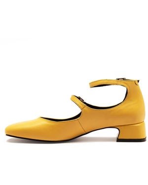 OFF THE HOOK – fleet – mary-jane-schuhe aus leder mit blockabsatz für damen - Mettallic