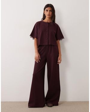 Miss Selfridge Conjunto De Pantalón De Pernera Ancha En-Morado - Rojo