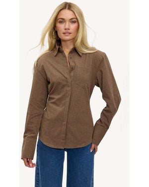 Loavies Campfire Currents Button Blouse - Brown