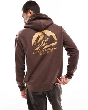 Another Influence Les Monts Slogan Hoodie - Brown