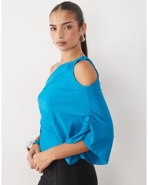 ASOS Asymetric Floaty Sleeve Top - Blue