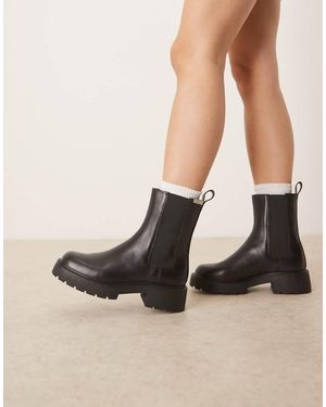 Calvin Klein Botines Chelsea Negros Con Suela Gruesa De - Neutro