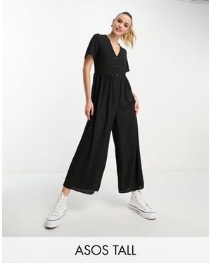 ASOS Asos design tall – kurzärmliger freizeit-jumpsuit - Weiß