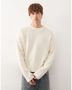 Weekday – locker geschnittener strickpullover - Weiß