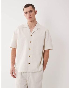 ASOS Co-Ord Textured Revere Shirt - Natural