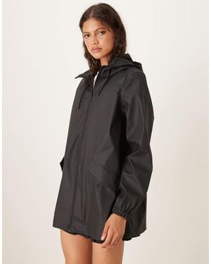 Jdy Longline Hooded Raincoat - Gray