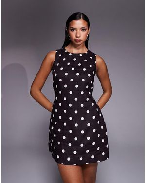 Forever New Linen Shift Tie Waist Mini Dress - Brown