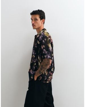 AllSaints Wildflower Short Sleeve Distorted Floral Print Shirt - Multicolour
