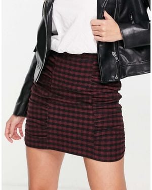 Trendyol Ruched Mini Skirt - Red