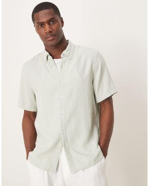 Abercrombie & Fitch Short Sleeve Linen Shirt - White