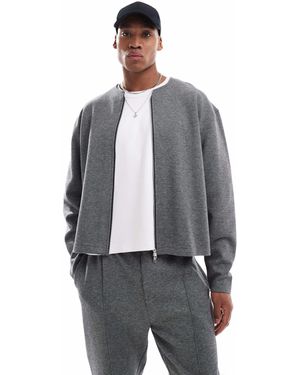 ASOS — strickjacke im sweatshirt-stil - Grau