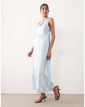 Vila Satin Cowl Neck Maxi Dress - White