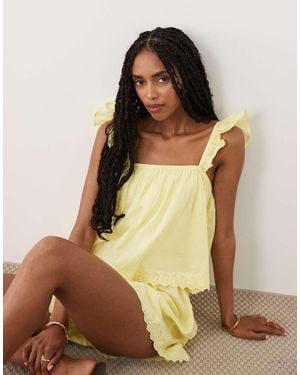 Miss Selfridge Ruffle Playsuit - Yellow