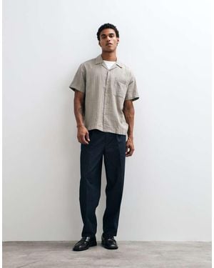 Only & Sons Camisa De Manga Corta Texturizada De Mezcla De Lino, Parte De Un Conjunto, En Verde Salvia - Blanco