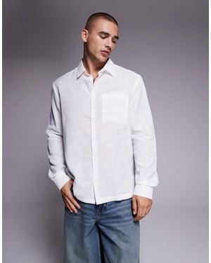 River Island Linen Look Shirt - Gray