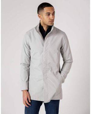 French Connection Gabardina Midi Con Cuello Alzado De - Gris