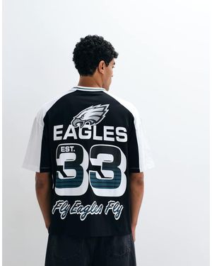 ASOS Oversized T-shirt With Nfl Philadelphia Eagles Print - Black
