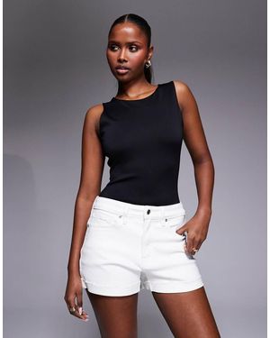 GOOD AMERICAN High Neck Scoop Sculpting Bodysuit - Blue