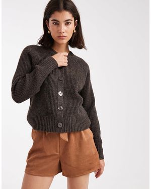 Threadbare Gilet à boutons contrastants - marron chocolat
