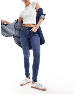 Vero Moda Tanya Mid Rise Skinny Jeans - Blue