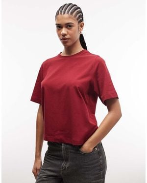 Weekday Camiseta Rojo De Corte Cuadrado De