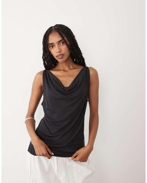 ARKET Cowl Neck Tank Top - Black