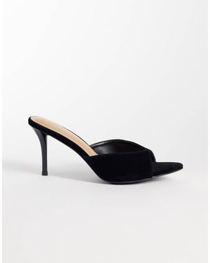 SIMMI Simmi London Wide Fit Ishani Velvet Heeled Mules - Natural