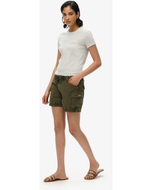 Superdry – knappe cargo-shorts - Weiß